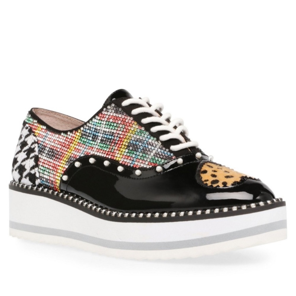 Betsey Johnson Marti Heart Bling Plaid Sneaker